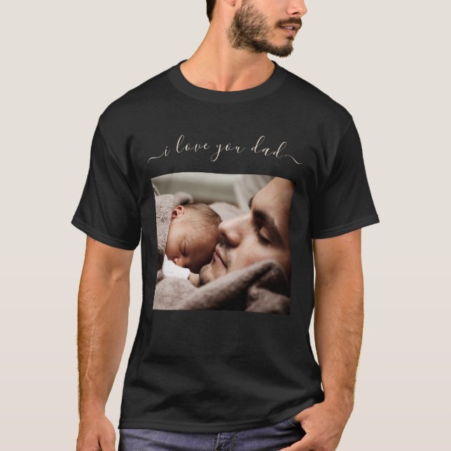 Custom Father Foto T - Shirt Gift - I Liebe You Va (Vorderseite)