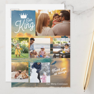 Custom Father's Day Photo Collage | Our King Postkarte