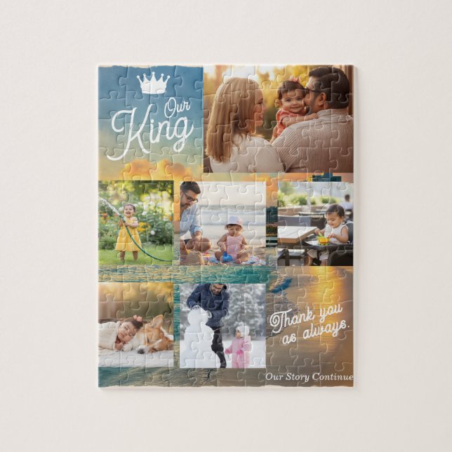 Custom Father's Day Photo Collage | Our King Puzzle (Vertikal)