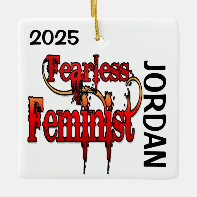 CUSTOM Fearless Feminist Keramikornament (Vorderseite)