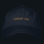 Custom FEBRUARY 2026 Text Special day Celebration  Bestickte Baseballkappe<br><div class="desc">Mark the moment in style with this Navy Alternative Apparel Basic Adjustable Cap featuring bold “FEBRUARY 2026” embroidery that stands out with a refined finish. Crafted for comfort with a one-size-fits-all adjustable strap, it’s ideal for monthly campaigns, special achievements, anniversaries, or business promotions. Order in bulk for your organization, event...</div>