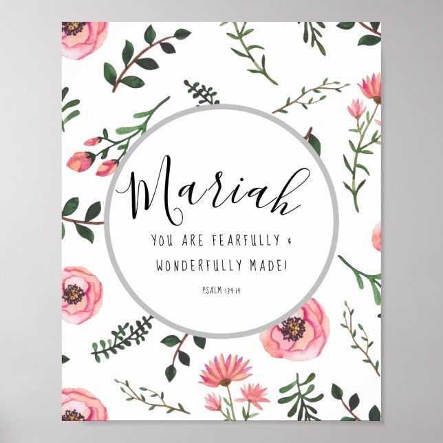 Custom Feful und wunderbar Made Psalm Poster (Vorne)