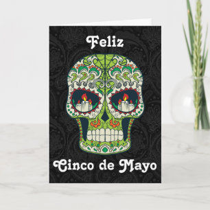 Custom Feliz Cinco de Mayo Sugar Skull Card Karte