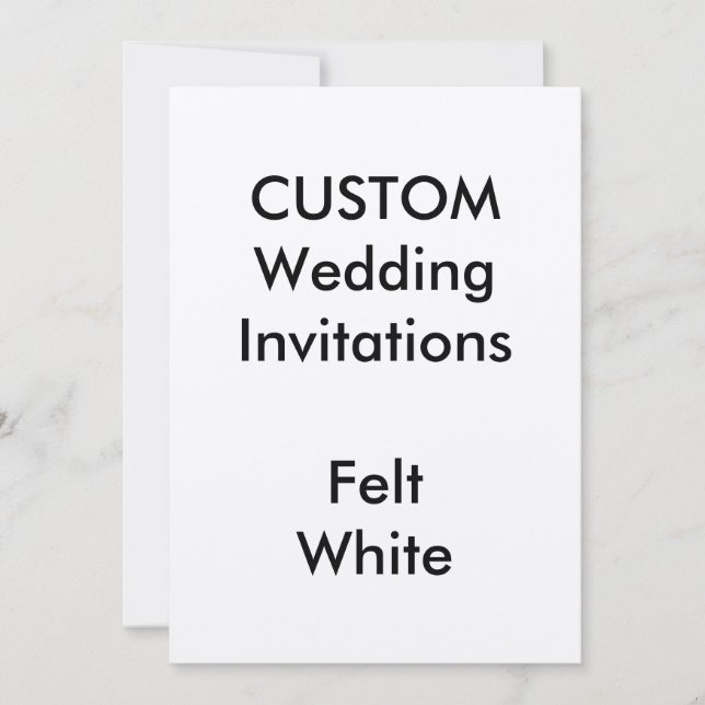 Custom FELT WHITE Wedding Einladungen 5"x7" (Vorderseite)