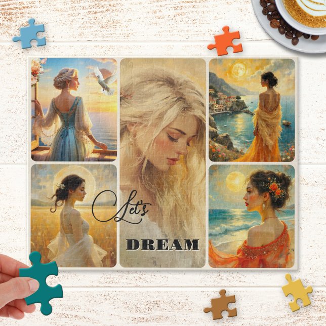 Custom Fine Art Women Collage Puzzle (Puzzle featuring a collage of retro style paintings of women)