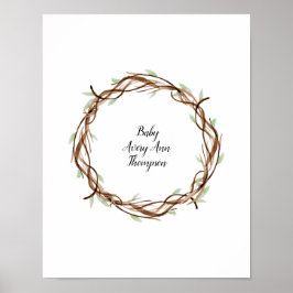 Custom Finger Print Wreath, Guest Book Alternative Poster