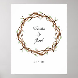Custom Finger Print Wreath, Guest Book Alternative Poster