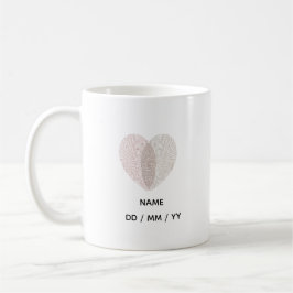 Custom Fingerprint Heart Wedding Anniversary Kaffeetasse
