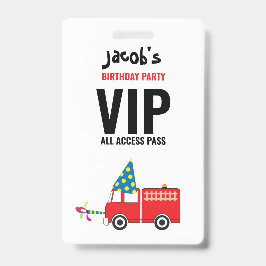 Custom Fire Truck Birthday Party Pass Gefallen Ausweis