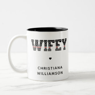 Custom Fire Wifey They Red Line Feuerwehrmann-Ehef Zweifarbige Tasse