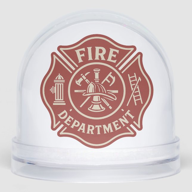 Custom Firefighter Snow Globe with Department Logo Schneekugeln (Vorderseite)
