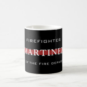 Custom Firefighter Thin Red Line Fire Department Kaffeetasse