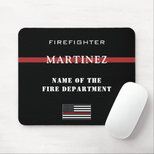 Custom Firefighter Thin Red Line Fire Department Mousepad