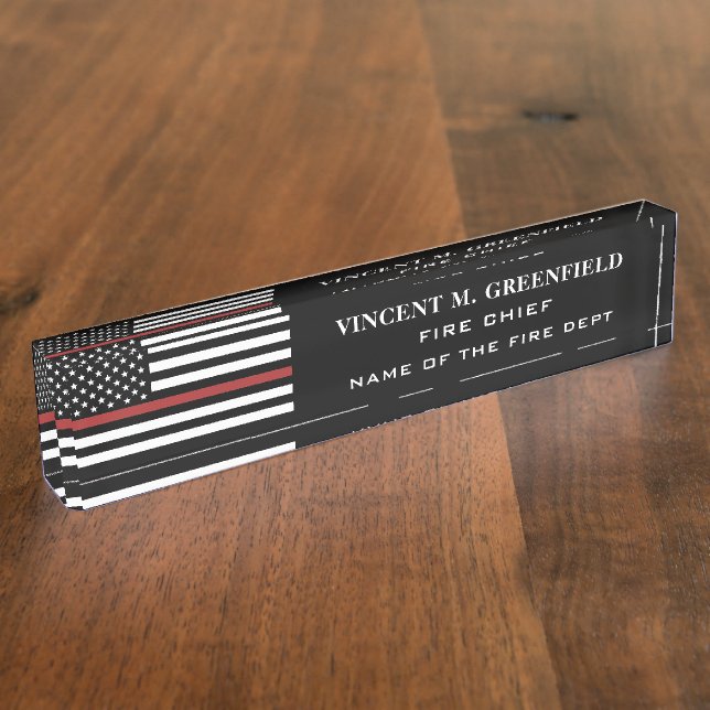  Custom Firefighter Thin Red Line Fire Department Namensplakette (Seite)