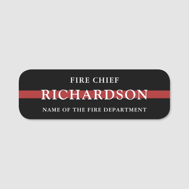 Custom Firefighter Thin Red Line Fire Department Namensschild (Vorderseite)