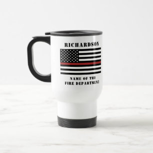 Custom Firefighter Thin Red Line Fire Department Reisebecher