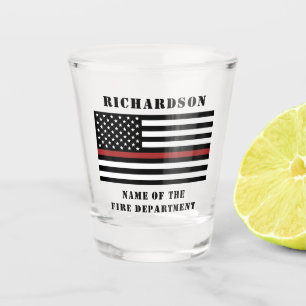 Custom Firefighter Thin Red Line Fire Department Schnapsglas