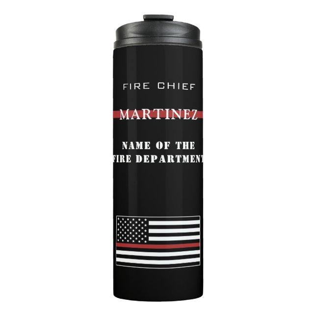 Custom Firefighter Thin Red Line Fire Department Thermosbecher (Vorderseite)