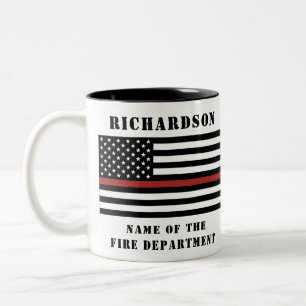 Custom Firefighter Thin Red Line Fire Department Zweifarbige Tasse