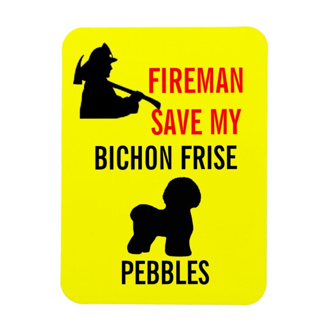 Custom Fireman Rettete meine Bichon-Feuersicherhei Magnet (Vertikal)