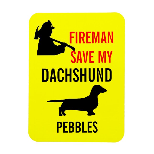 Custom Fireman Rettete meine Dackel Hunde Brandsic Magnet (Vertikal)