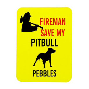 Custom Fireman Rettete meinen Pitbull Hund Brandsc Magnet