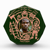 Custom Fireman Year Acrylic Award Trophy