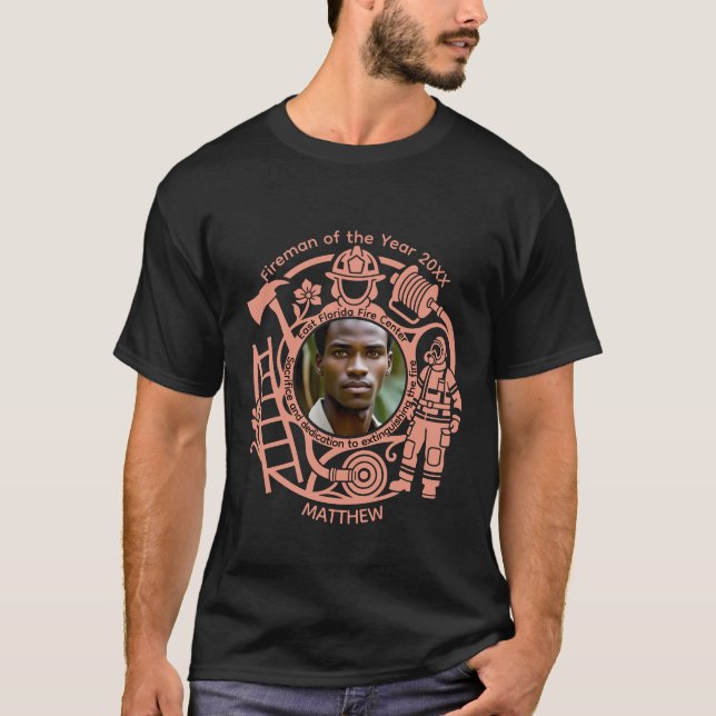 Custom Fireman Year Award Photo Shirt (Vorderseite)