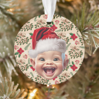 Custom First Baby Face Weihnachtsmannmütze Weihnac Ornament