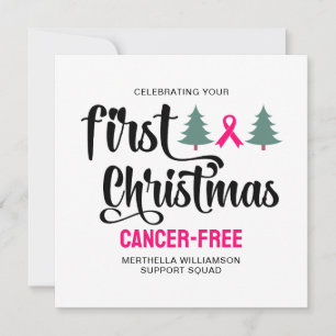 Custom First CHRISTMAS Brustkrebs kostenlos Feiertagskarte
