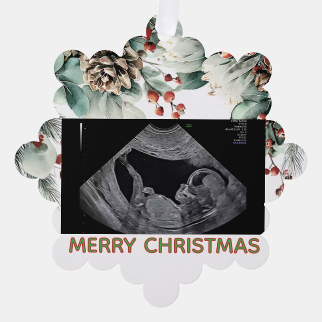 Custom First Christmas Expecting Photo Ornament (Vorderseite)