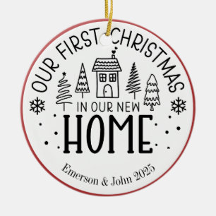 Custom First Christmas New Zuhause Keramik Ornament
