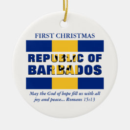 Custom First Christmas Republic of Barbados Keramik Ornament