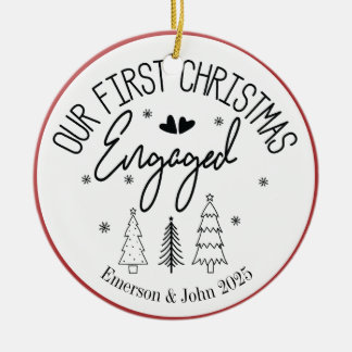 Custom First Christmas Verlobt Keramik Ornament