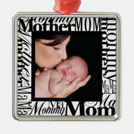 Custom First Christmas Word Collage Foto Ornament