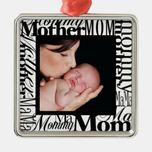 Custom First Christmas Word Collage Foto Ornament