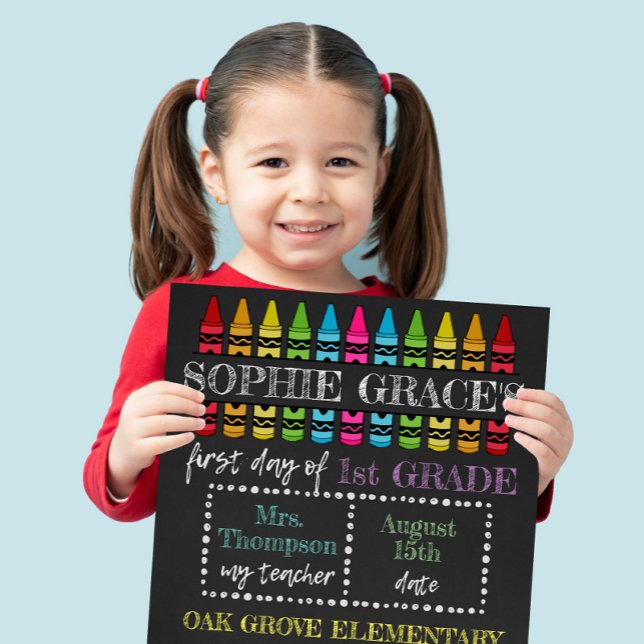 Custom First Day School, Back to School Sign Fotodruck (Von Creator hochgeladen)