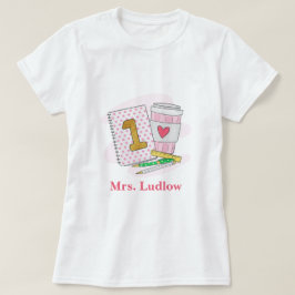 Custom First Grade Teacher Pink Notebook-Kaffee T-Shirt
