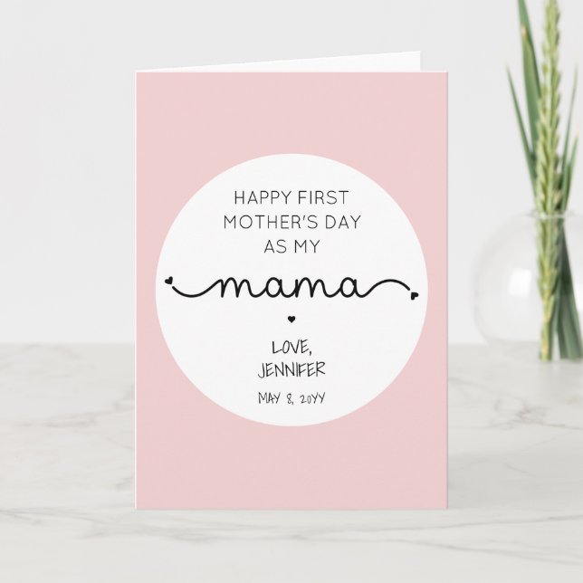 Custom First Mother's Day New Mama Karte (Vorderseite)