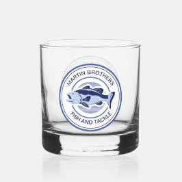 Custom Fish and Tackle Shop Blue Fischer Whiskyglas