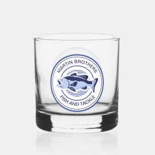 Custom Fish and Tackle Shop Blue Fischer Whiskyglas