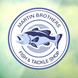 Custom Fish Tackle Shop Blue Bass Fischer Fensteraufkleber