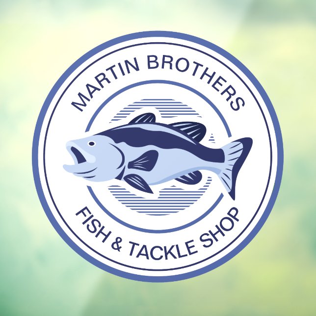 Custom Fish Tackle Shop Blue Bass Fischer Fensteraufkleber (Blatt 3)