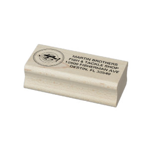 Custom Fish Tackle Shop Blue Bass Rücksendeadresse Gummistempel