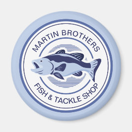 Custom Fisherman Blue Bass Fishing Magnet