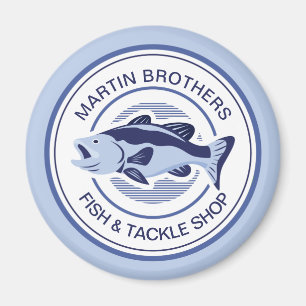 Custom Fisherman Blue Bass Fishing Magnet