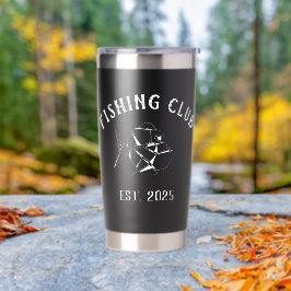 Custom Fishing Club Black Tumbler Thermobecher