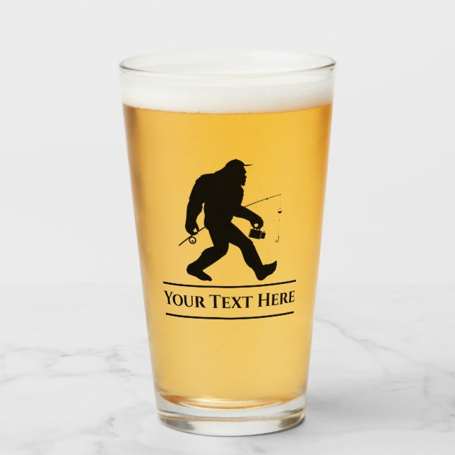 Custom Fishing Sasquatch Funny Beer Glass Tumblr Glas (Vorne (Gefüllt))