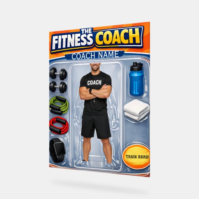 Custom Fitness Coach Photo and Name  Acrylschild (Winkel)