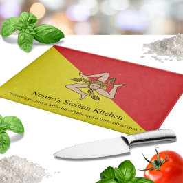 Custom Flag of Italy Sicily - Sicilian Kitchen Schneidebrett